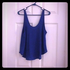 Lush blue flowy tank